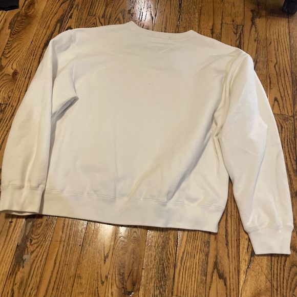 Vintage Large Tommy Hilfiger Cream Crewneck Sweatshirt white ivory - Picture 7 of 7